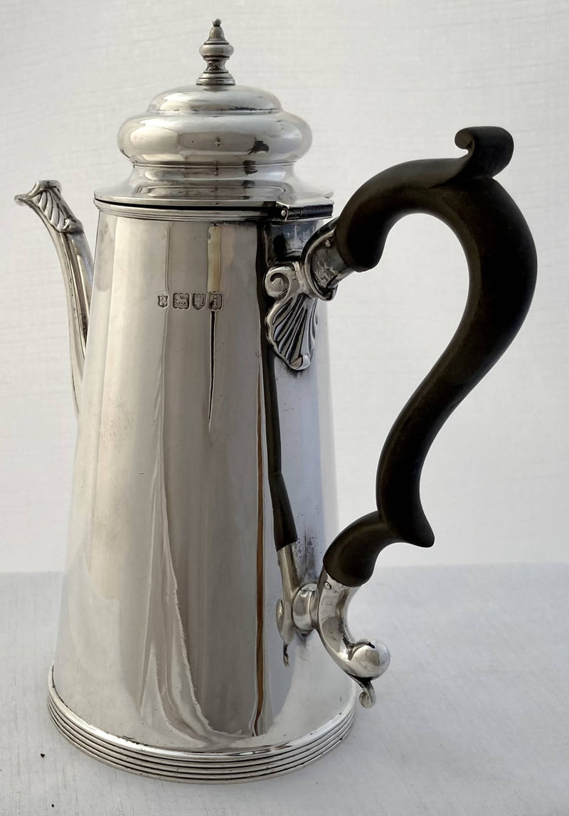 Edwardian Silver Coffee Pot for Lieutenant C.A. Fremantle, Royal Navy. London 1904 Page, Keen & Page. 18 troy ounces.