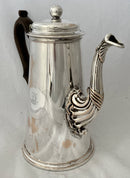 Georgian, George III, Old Sheffield Plate Coffee Pot, circa 1760 - 1780. Crest of Bulkeley.