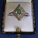 Silver Emerald Ring Size Q