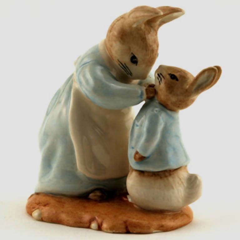 Royal Albert Beatrix Potter Figurine Mrs Rabbit and Peter (Boxed)