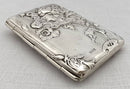 Edwardian Art Nouveau Silver Cigarette Case. London 1902 Benner Friedrich & Co. 2.5 troy ounces.