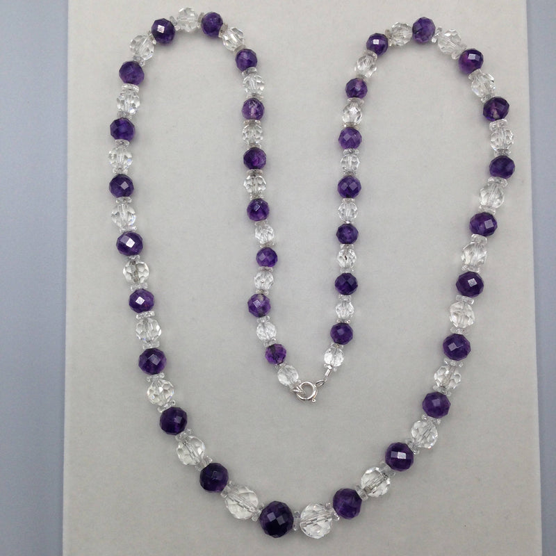Vintage amethyst and crystal necklace