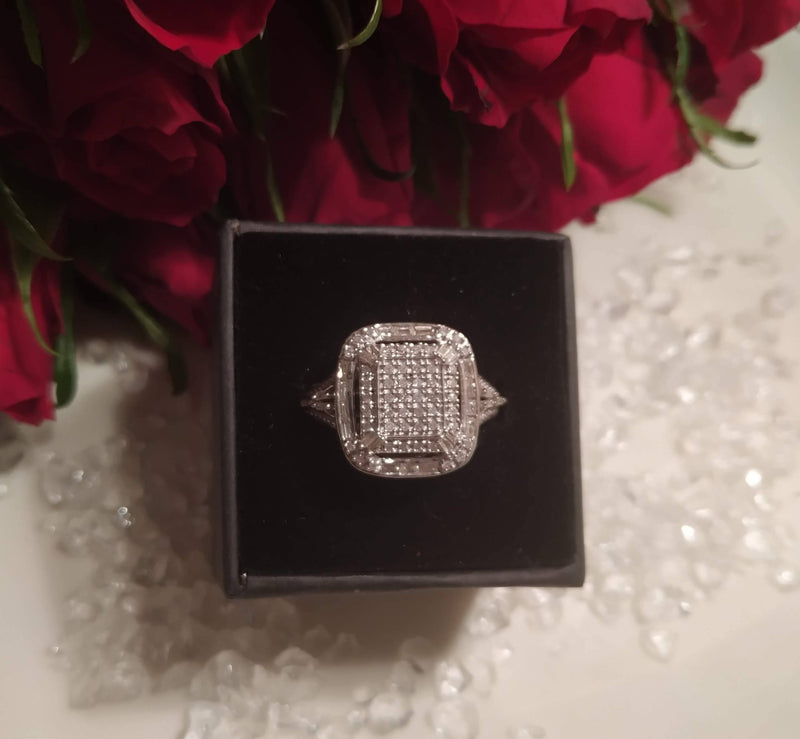 New Sterling Silver Diamond Ring