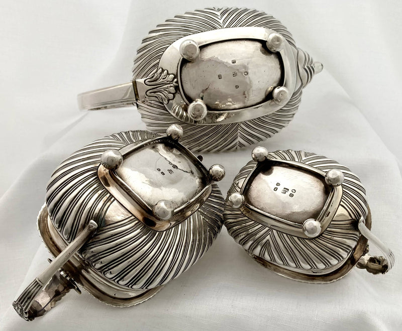 Georgian, George III, Silver Tea Set. London 1816 Alice and George Burrows II. 42.5 troy ounces.