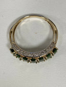 9ct Gold Green Tourmaline and Diamond Ring