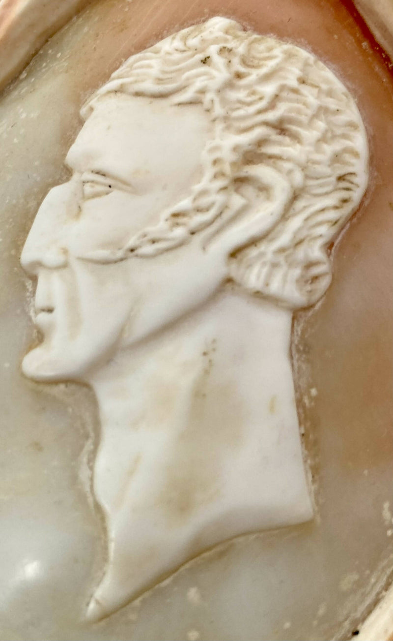 Victorian Large Conch Shell Cameo of The Duke of Wellington.