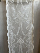 Alex rose" Antique Victorian style Cotton Lace Curtain Panelling Sold By The Metre - 12 Inches Wide