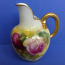 Royal Worcester Roses Flat Backed Jug Signed By Millie Hunt C1933