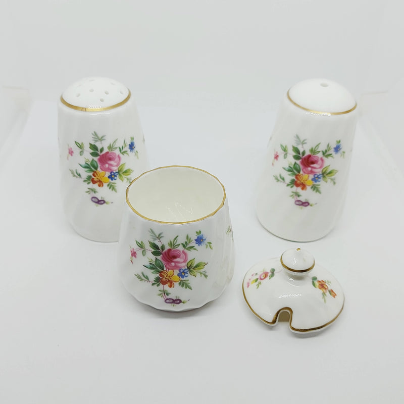 Boxed Minton 'Marlow' 3 Piece Bone China Cruet Set