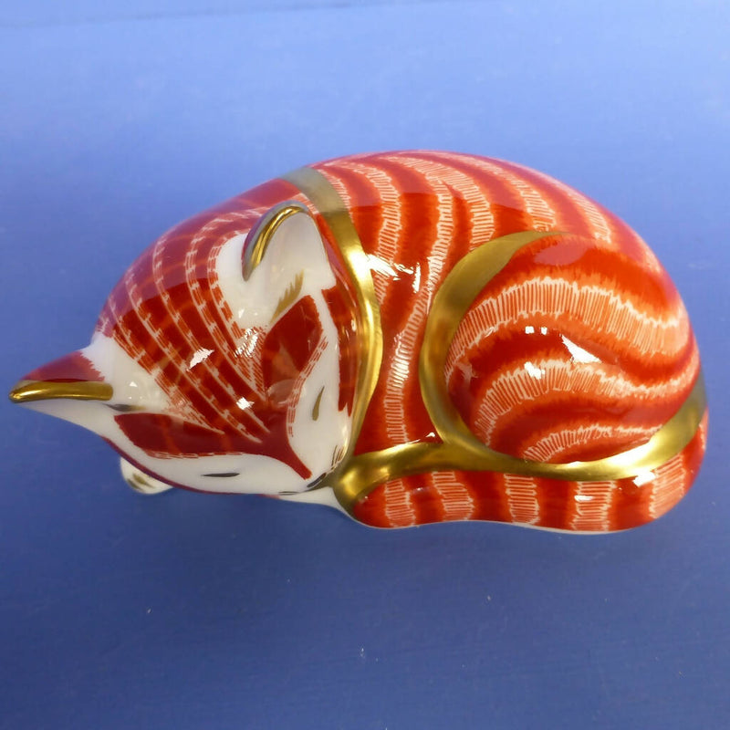 Royal Crown Derby Limited Edition Paperweight Sleeping Ginger Kitten (Boxed)