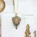 Victorian 10ct Turquoise & Pearl Pendant