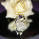 New Tanzanite & Zircon Rhodium Overlay 925 Sterling Silver - Size N