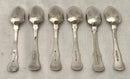 Victorian Six Silver Teaspoons. Newcastle 1845 John Walton. 4.9 troy ounces.