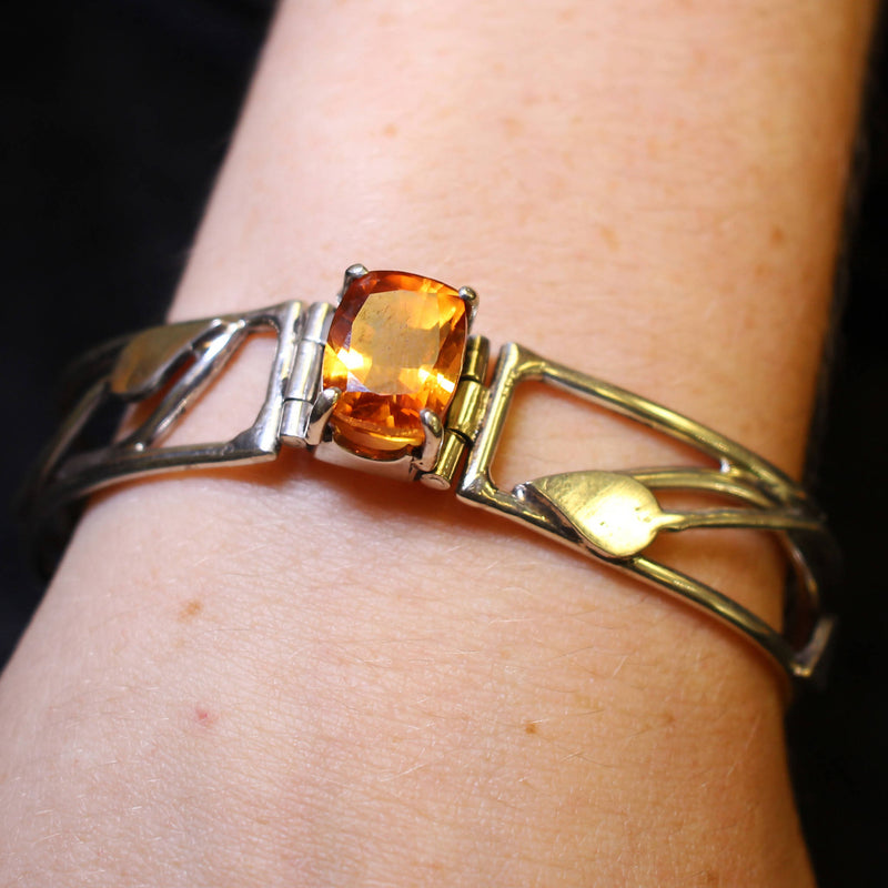 Jake: 9.8carat Orange sapphire silver bracelet