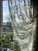 Paisley Green madras Lace Curtain Panel to finish 68'/120" 3metres long