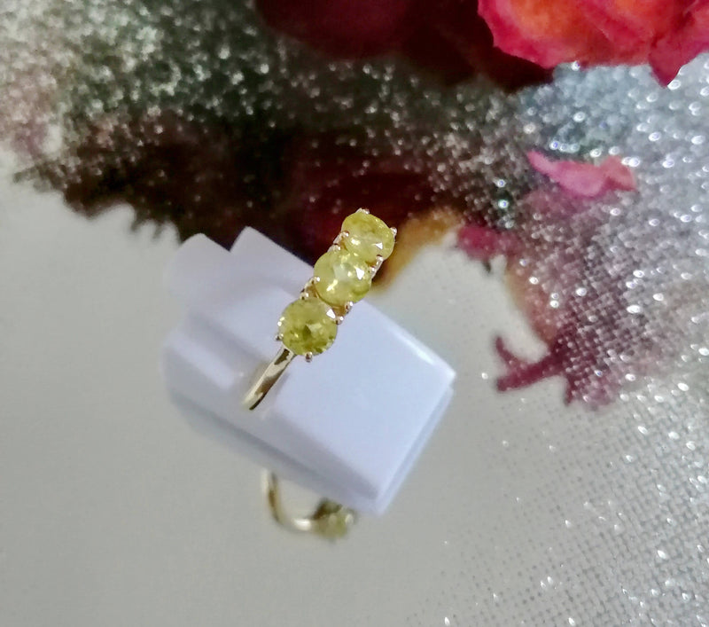 New 9K Gold Ambilobe Sphene Ring