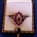 9ct Gold Ruby and Diamond Ring Size M