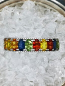 New Rainbow Sapphire 1/2 Eternity Ring (Size V)