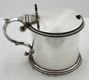 Late Victorian Silver Plated Drum Mustard Pot, Monogram for Alfred de Rothschild.