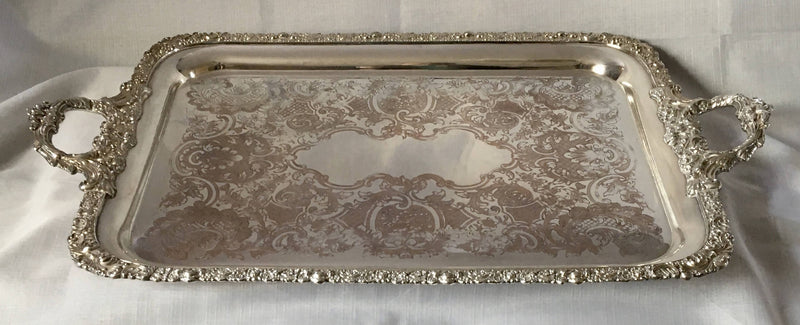 Georgian, George IV period, Sheffield Plated twin handled serving tray. Circa 1830.