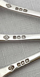 Elizabeth II Six Silver Trefid Spoons. London 1973 Asprey & Co. Ltd. 8.9 troy ounces.