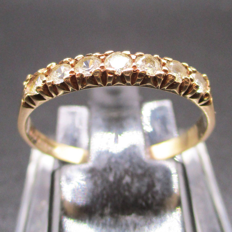9ct gold white sapphire half eternity ring