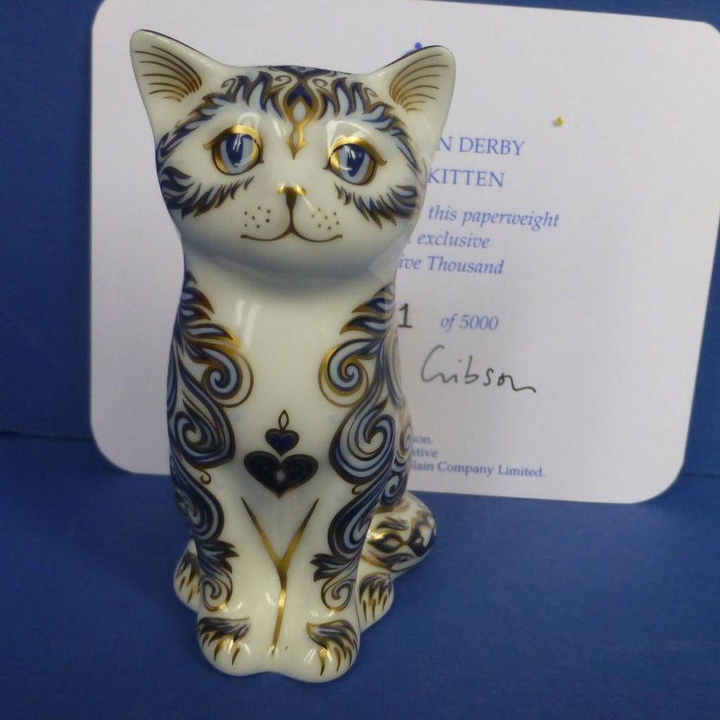 Royal Crown Derby Limited Edition Paperweight - Majestic Kitten (Boxed)