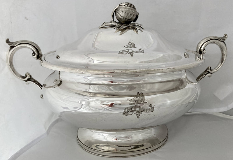 Victorian Silver Plated Soup Tureen for Lieut.- Col. Jonathan Forbes Leslie, of Rothienorman. Elkington, Mason & Co. Ltd 1856.