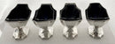 Georgian, George III, Set of Four Octagonal Crested Pedestal Silver Salts. London 1792 Michael Plummer. 11 troy ounces.