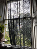 Rowana toile black pure Cotton madras Lace Curtain Panel 66"/120”