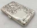Edwardian Art Nouveau Silver Cigarette Case. London 1902 Benner Friedrich & Co. 2.5 troy ounces.