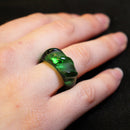 Baccarat green crystal ring
