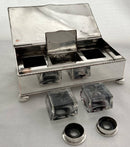 Early 20th Century Silver Plate on Copper Desk Box Inkstand.