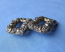 Pair Silver/White Metal Buckles Ornate Floral Decoration