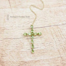 18ct Gold Peridot Cross