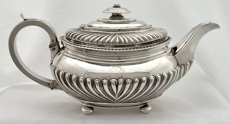 Georgian, George III, Silver Tea Set. London 1816 Alice and George Burrows II. 42.5 troy ounces.