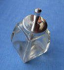 Antique Silver & Cut Glass Glue Pot/Brush/Hallmarked Birmingham 1910