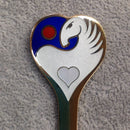1970's Danish enamelled silver gilt spoon by A.Michelson