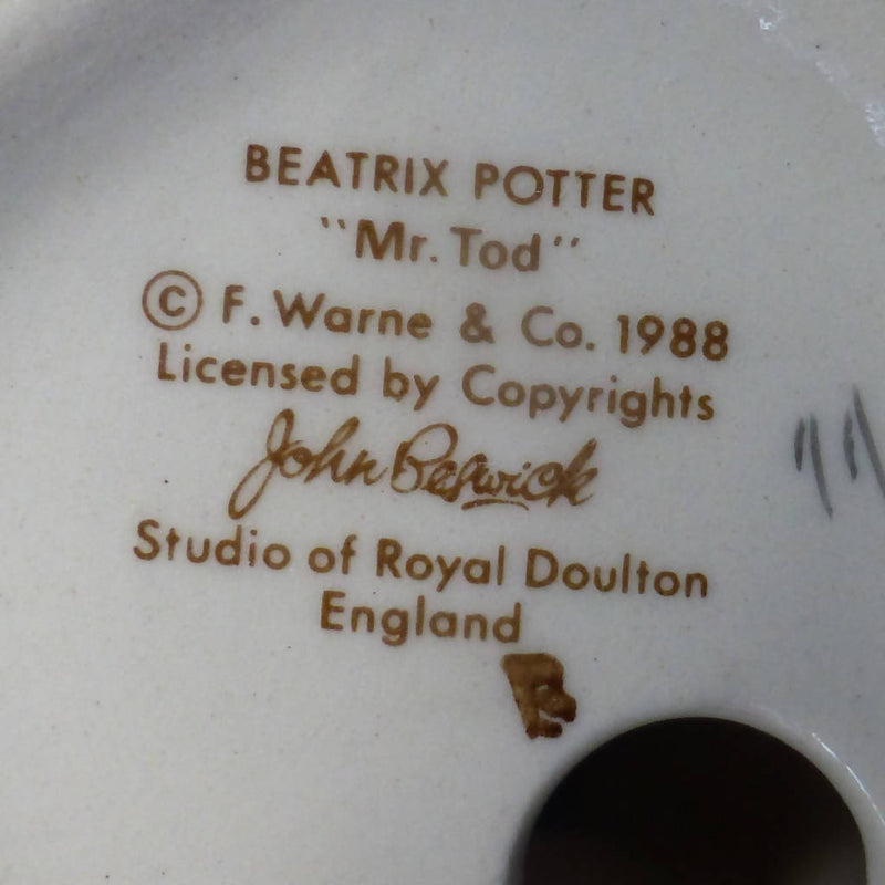 Beswick Beatrix Potter Figurine - Mr Tod (Beswick Signature Backstamp)
