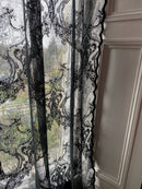 Katia toile black pure Cotton lace Curtain Panelling to finish 51”/100”