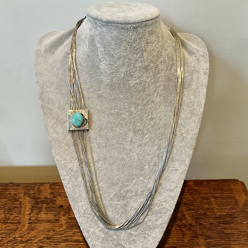 Vintage silver and turquoise necklace