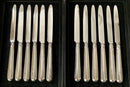 Georgian, George III, Crested Silver Dessert Knives & Forks for Twelve Persons. London 1799 & 1801 Moses Brent.