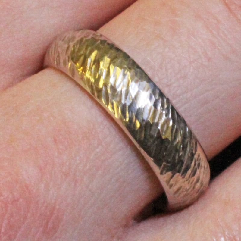 Textured silver ring