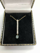Hallmarked 9ct Yellow Gold Electric Sea Blue & Snowdrop White Topaz Drop Pendant