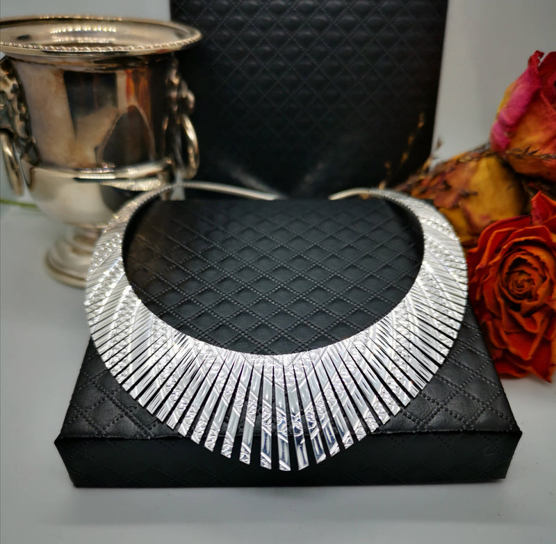 New Sterling Silver Cleopatra Necklace (Size 17.5)