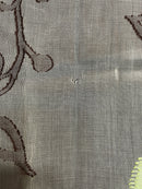 Scottish Madras Panel Classic Large a Scale Motif Antique Design in Espresso and Pistachio 68” / 36”