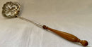 George II Style Silver Plated Toddy Ladle with Turned Fruitwood Handle.