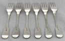 Georgian, George IV, Six Silver Crested Dessert Forks. York 1825 Barber, Cattle & North. 7.5 troy ounces. 