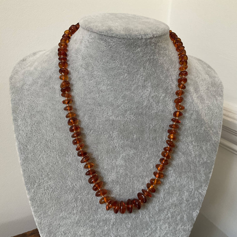 Polished amber necklace