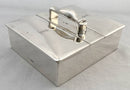 Victorian Silver Desk Cigar Box, Crested for Aynscomb. London 1897 Joseph Braham.
